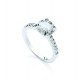 Silver Plated Clear Brilliant-Cut CZ Solitaire Ring + Shoulders