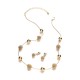 18k Gold Spiral Beaded Necklace & Earring Set