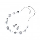 Clear Sparkle Snowball Set (Necklace and Earrings)