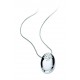 Silver Plated Oval Scattered Crystal Pendant