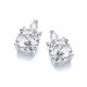Rhodium Plated Glamour Cluster Earrings
