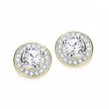 Round Clear CZ Crystal Stud Earrings