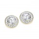 Round Clear CZ Crystal Stud Earrings