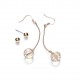 Duo Glass Drop & Gold Stud Earring Set