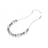 Rhodium Glass Mixed Necklace