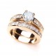 18k Gold Plated Clear Cubic Zirconia Duo Ring Set
