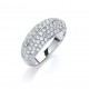 Rhodium Plated Simple Pave Dome Ring