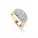 Two Tone Slim Pave Dome Ring