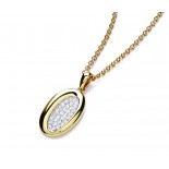 Gold Plated Oval Sparkle Necklace