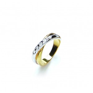 Two Tone Crystal Ring